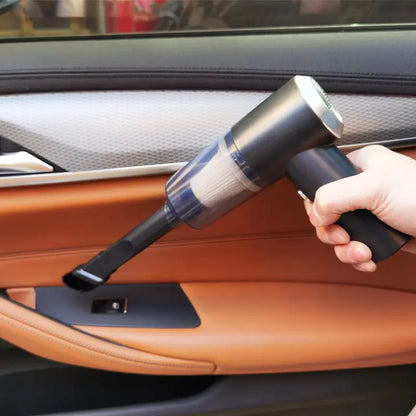 AmoorCity Cordless Car Vacuum Cleaner. Compact and lightweight for easy cleaning of car interiors. Powerful suction for dirt, debris, and crumbs.