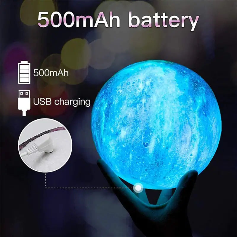 Magical MOON in Your Room! 3D Crystal Ball Night Light.