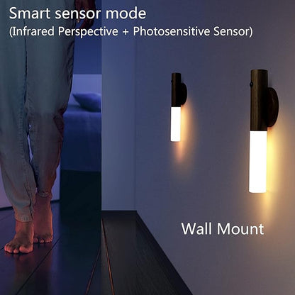 AmoorCity LED USB عصا خشبية لاسلكية ضوء ليلي
