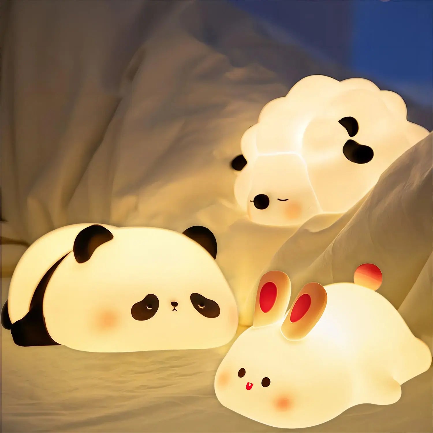 Kids' Cute Animal Night Lights Soft & Safe Silicone Night Light Lamp