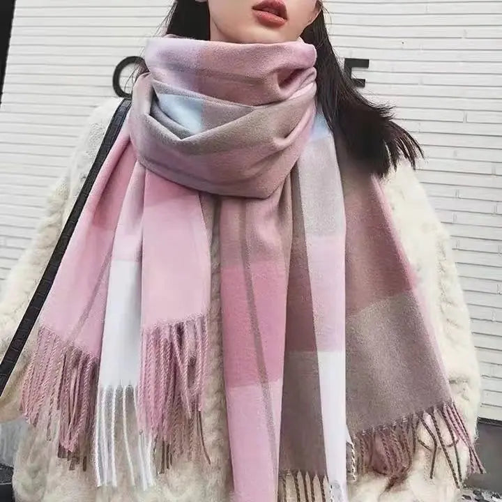 Warm winter scarf in Pink for women by AmoorFemme. Made from soft material