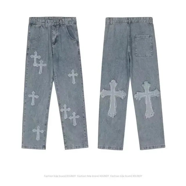 AmoorMen's Cross Denim Pants
