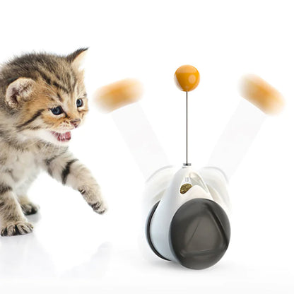 AmoorPet Balanced Wheel Swinging Ball Cat Toy. Interactive cat toy with a swinging ball on a balanced wheel base. Encourages batting, chasing, and play for cats.