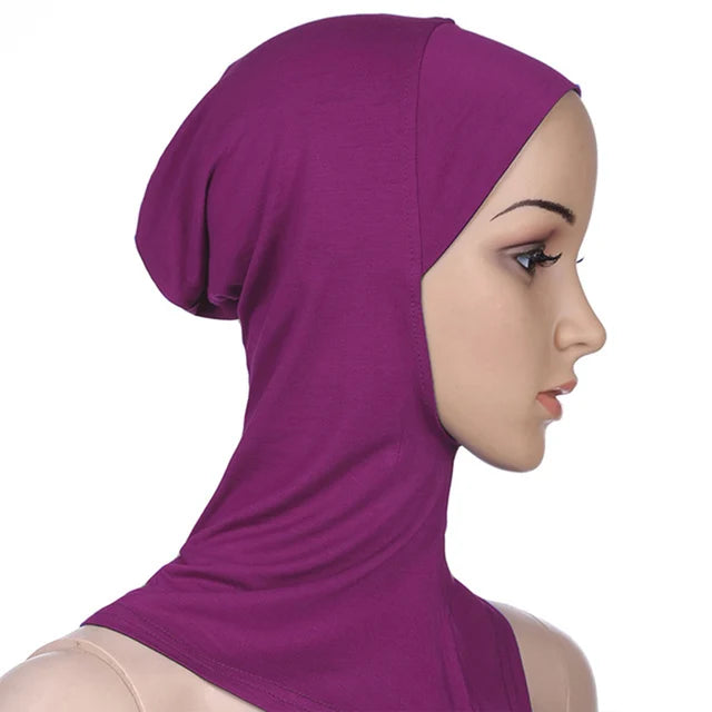 Breathable athletic underscarf hijab for women in a Pink by AmoorFemme. Made from sweat-wicking material for comfort during workouts.