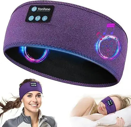 AmoorCare Bluetooth Sleeping Headphones Eye Mask Headband Wireless. Wireless sleep headphones with built-in speakers and eye mask for noise cancellation and improved sleep. Comfortable headband design for ultimate relaxation.