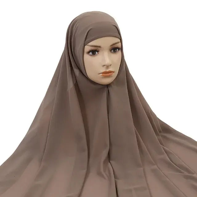 Solid color Brown underscarf hijab cap by AmoorFemme. Made from breathable for comfort.