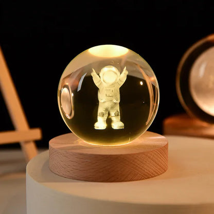 Magical Astronaut in Your Room! 3D Crystal Ball Night Light.