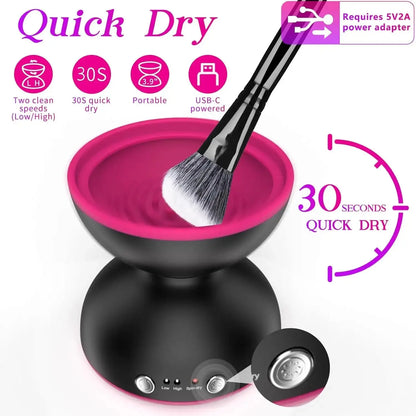 AmoorCare Electric Makeup Brush Cleaner Machine for Women. Electric makeup brush cleaning machine that spins brushes to remove makeup residue and bacteria. Ensures clean and hygienic brushes for flawless makeup application.