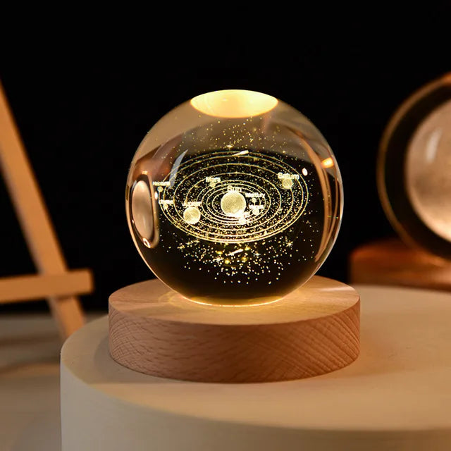 Magical Solar System in Your Room! 3D Crystal Ball Night Light.