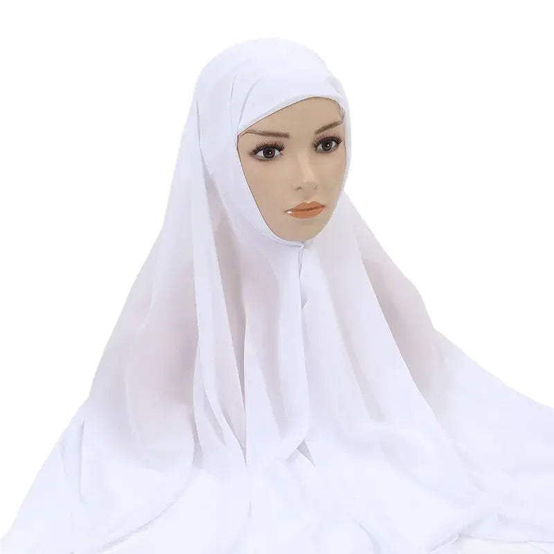 Solid color White underscarf hijab cap by AmoorFemme. Made from breathable for comfort.