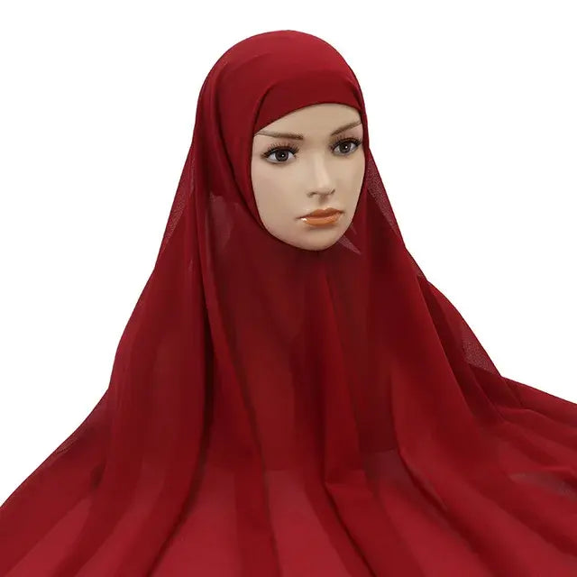 Solid color Red underscarf hijab cap by AmoorFemme. Made from breathable for comfort.